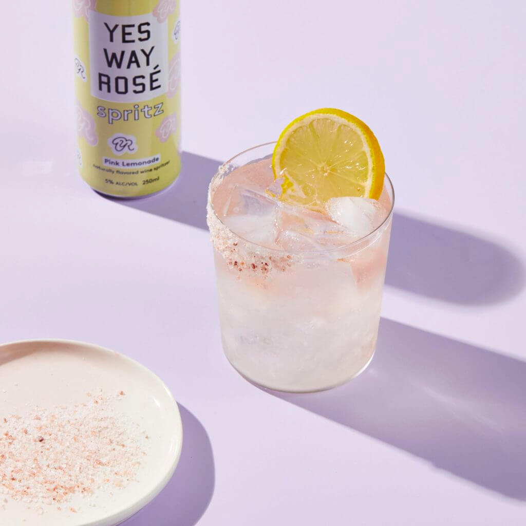 rose-a-rita Drink and a yes way rose spritz Can
