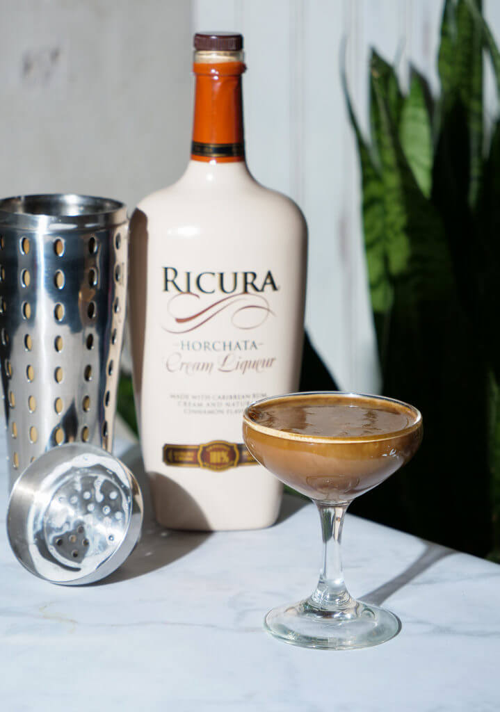 Ricura Cream Liqueur Bottle and drink