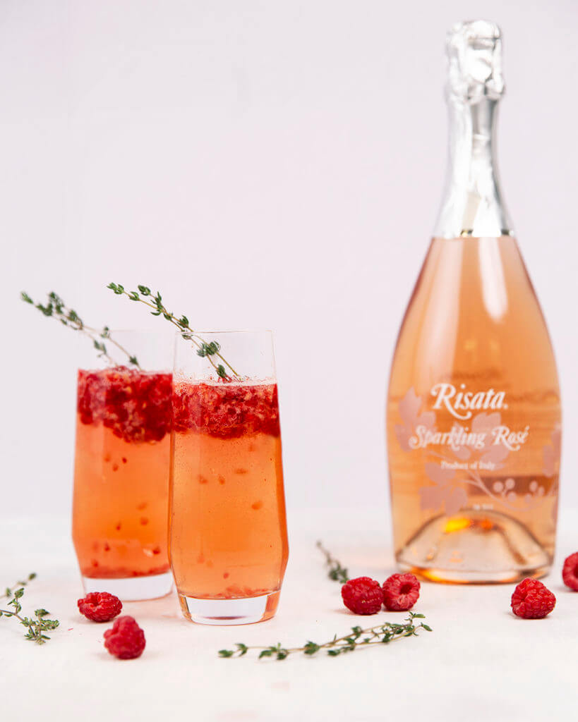 Risata Post Sparkling Rose Holiday and a Risata sparkling bottle