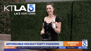 KTLA 5 reporting about Joia - a women in black holding a Joia Drink