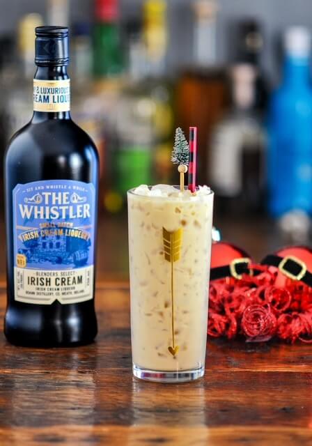 The Whistler irish Cream drink with a straw