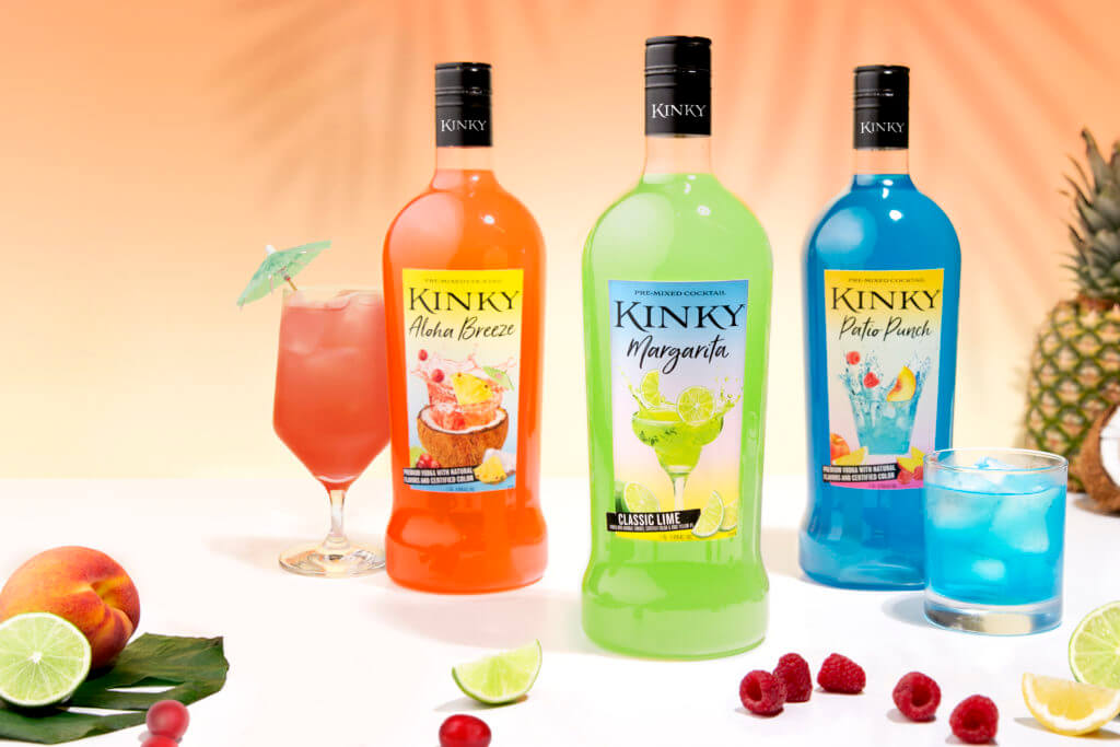 Three Kinky Bottles - Margarita, Aloha Breeze and Patio Punch